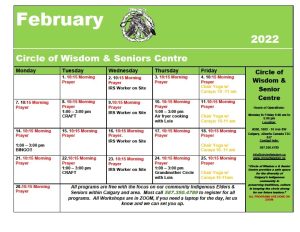 Circle of Wisdom Feb 2022 Calendar
